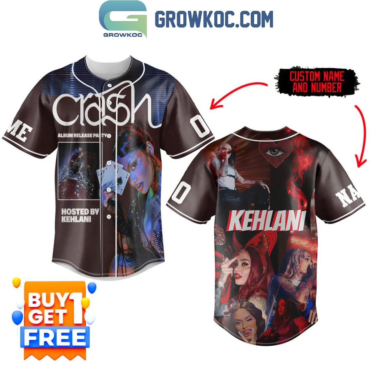 Kehlani Crash Album Release Party Personalized Baseball Jersey Unisex T-shirt, Sweatshirt, Hoodie, Long Sleeve Tee - T-Shirt, Sweatshirt, Hoodie