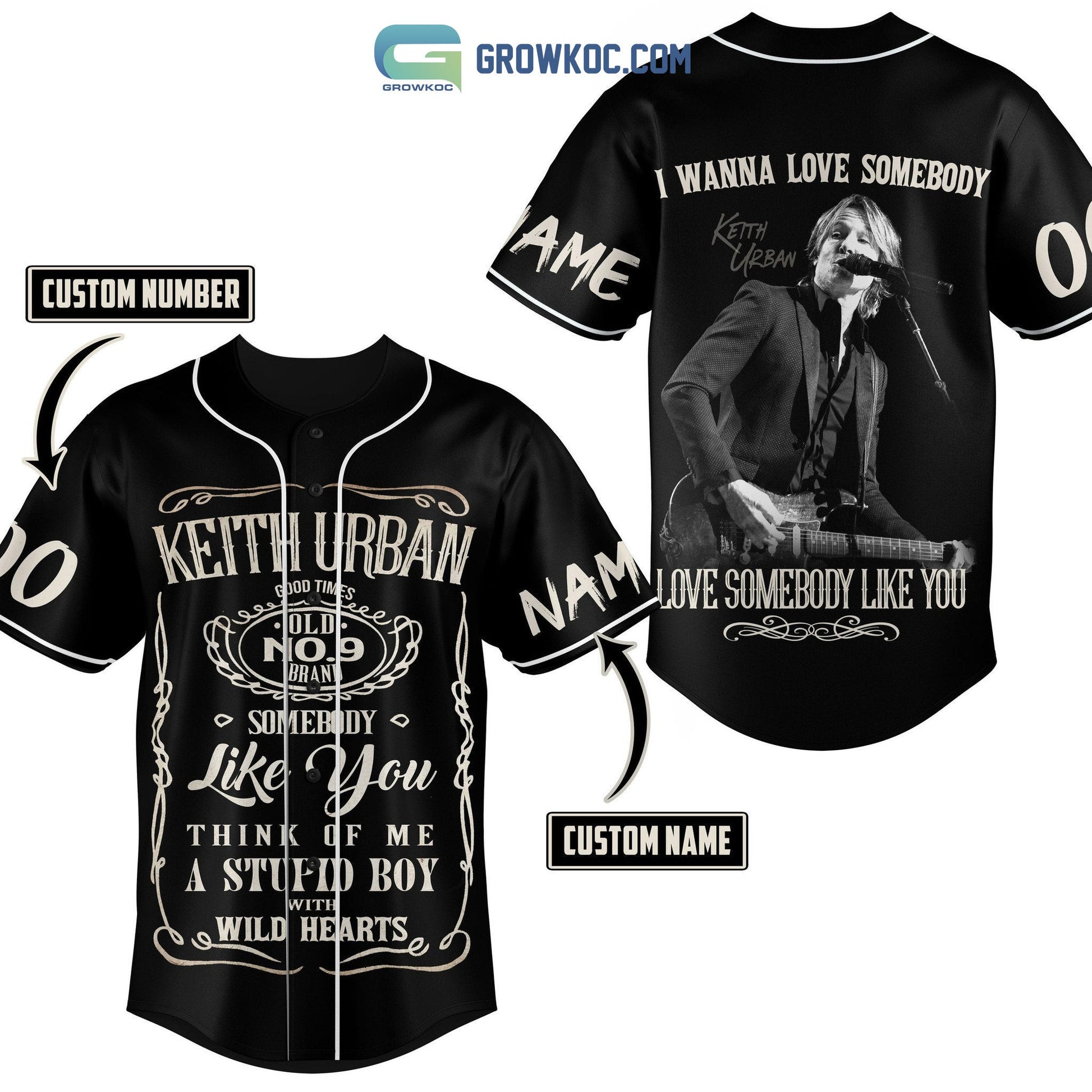 Keith Urban I Wanna Love Somebody Like You Personalized Baseball Jersey Unisex T-shirt, Sweatshirt, Hoodie, Long Sleeve Tee - T-Shirt, Sweatshirt, Hoodie