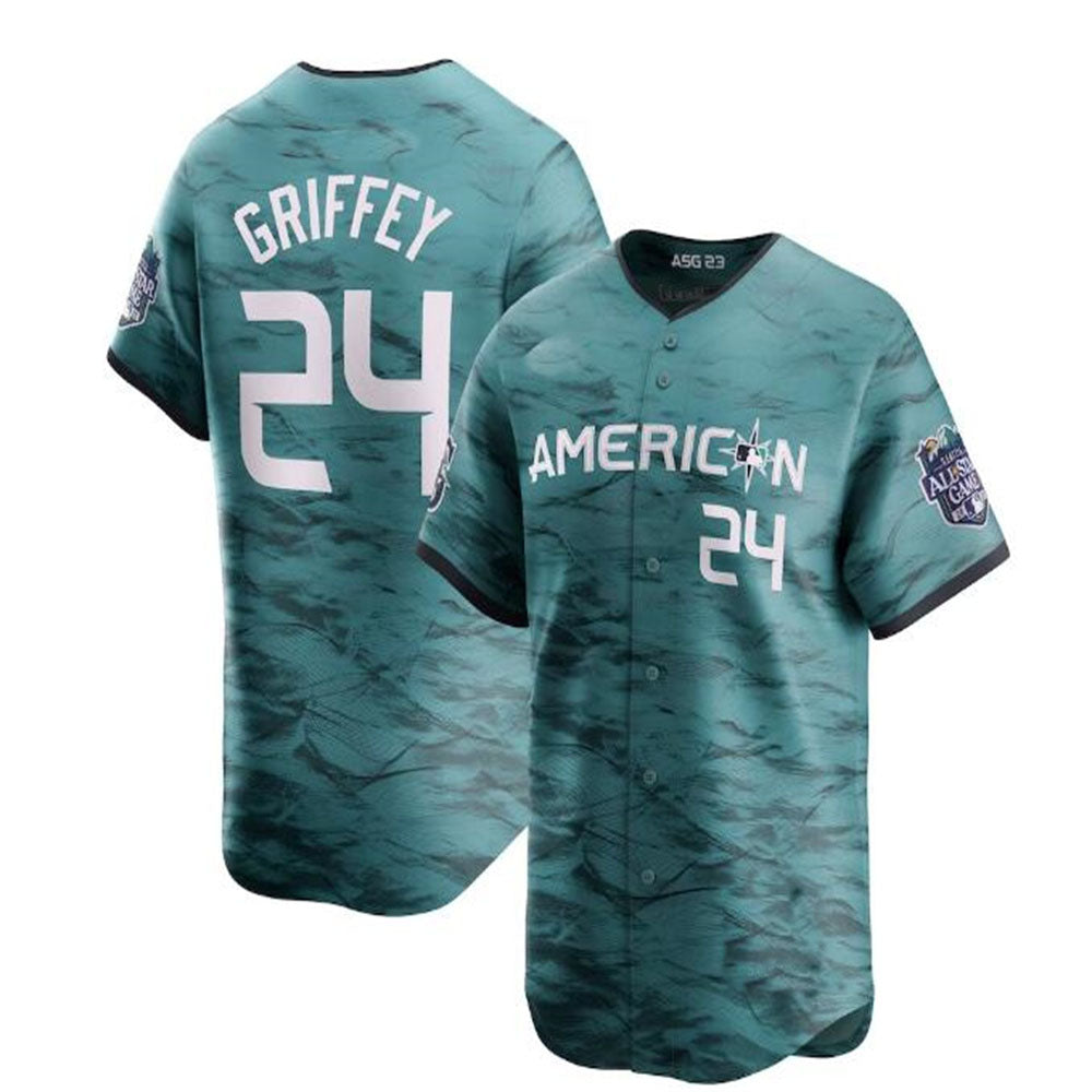 #24 Ken Griffey Jr. American League 2023 All-Star Game Limited Player Jersey - Teal Baseball Jerseys baseball jersey product view 1