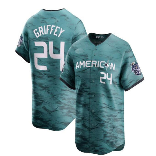 #24 Ken Griffey Jr. American League 2023 All-Star Game Limited Player Jersey - Teal Baseball Jerseys baseball jersey product view 1
