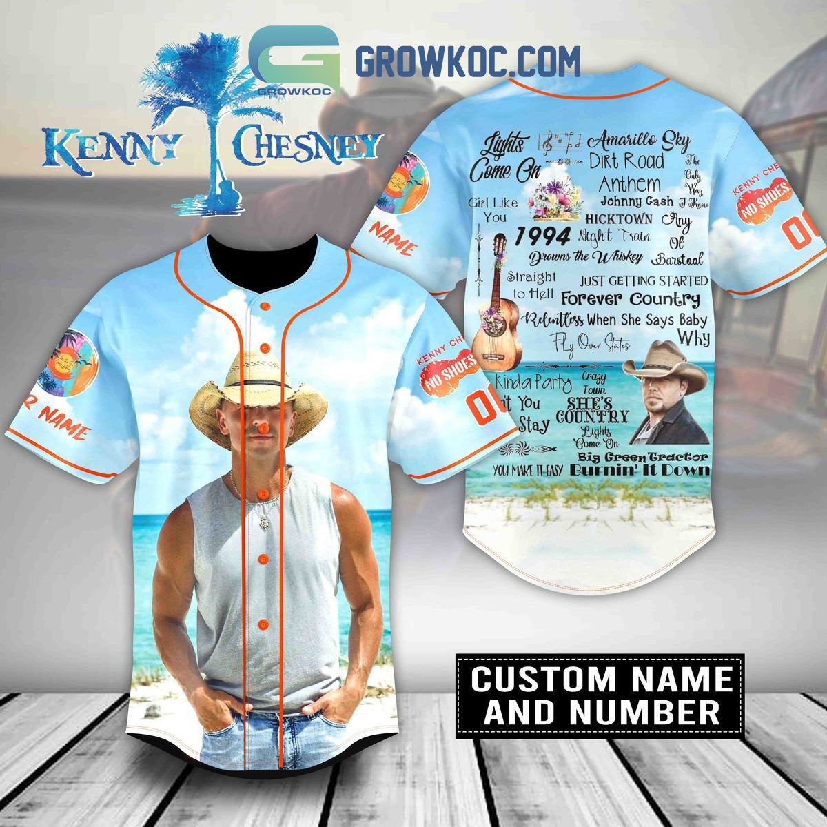 Kenny Chesney Hightown Fan Personalized Baseball Jersey Unisex T-shirt, Sweatshirt, Hoodie, Long Sleeve Tee - T-Shirt, Sweatshirt, Hoodie