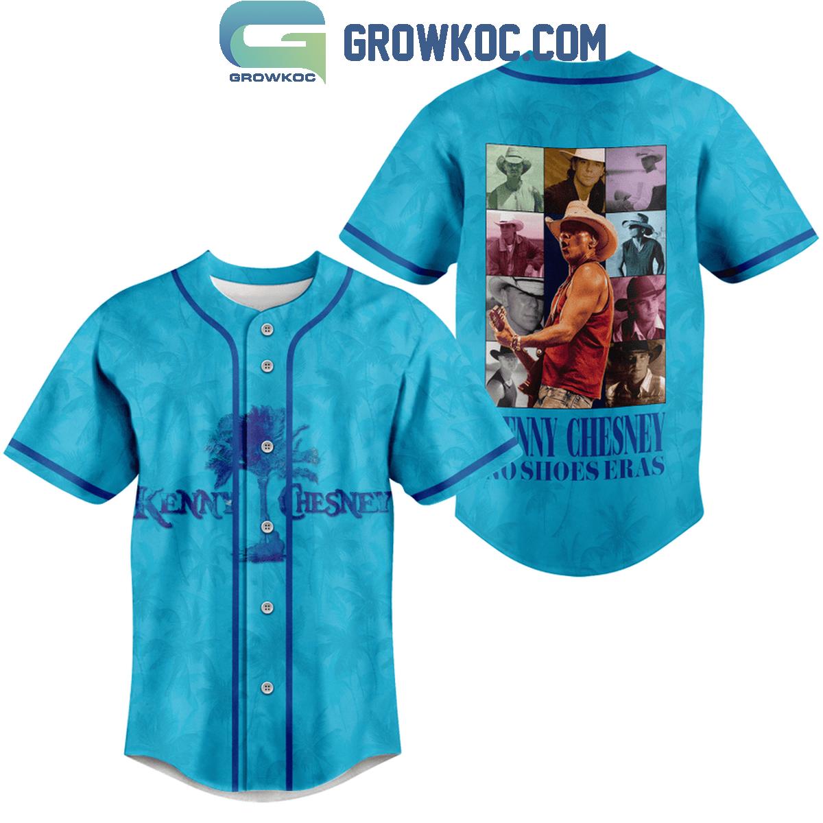 Kenny Chesney No Shoes Eras Blue Version Personalized Baseball Jersey Unisex T-shirt, Sweatshirt, Hoodie, Long Sleeve Tee - T-Shirt, Sweatshirt, Hoodie