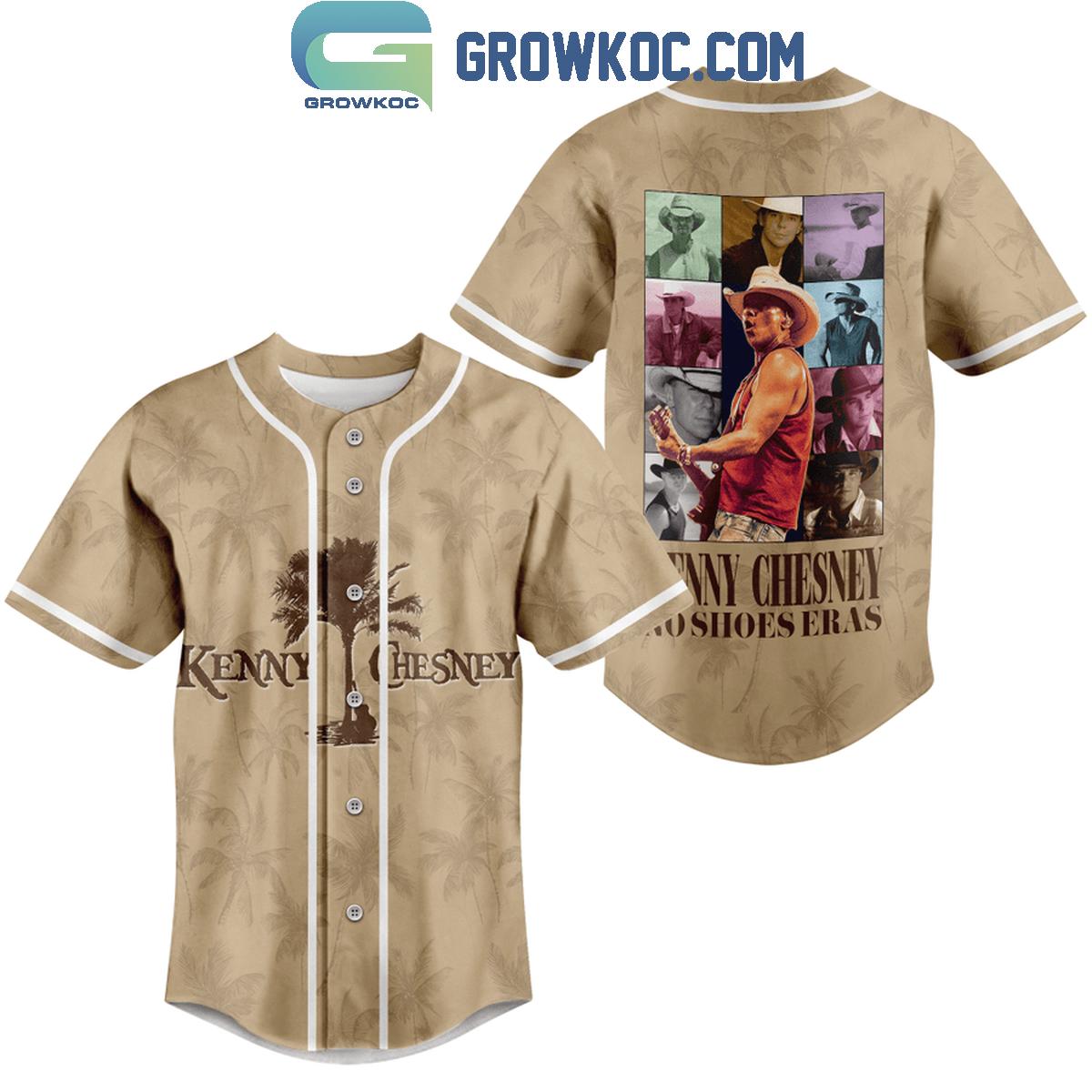Kenny Chesney No Shoes Eras Personalized Baseball Jersey Brown Design Unisex T-shirt, Sweatshirt, Hoodie, Long Sleeve Tee - T-Shirt, Sweatshirt, Hoodie