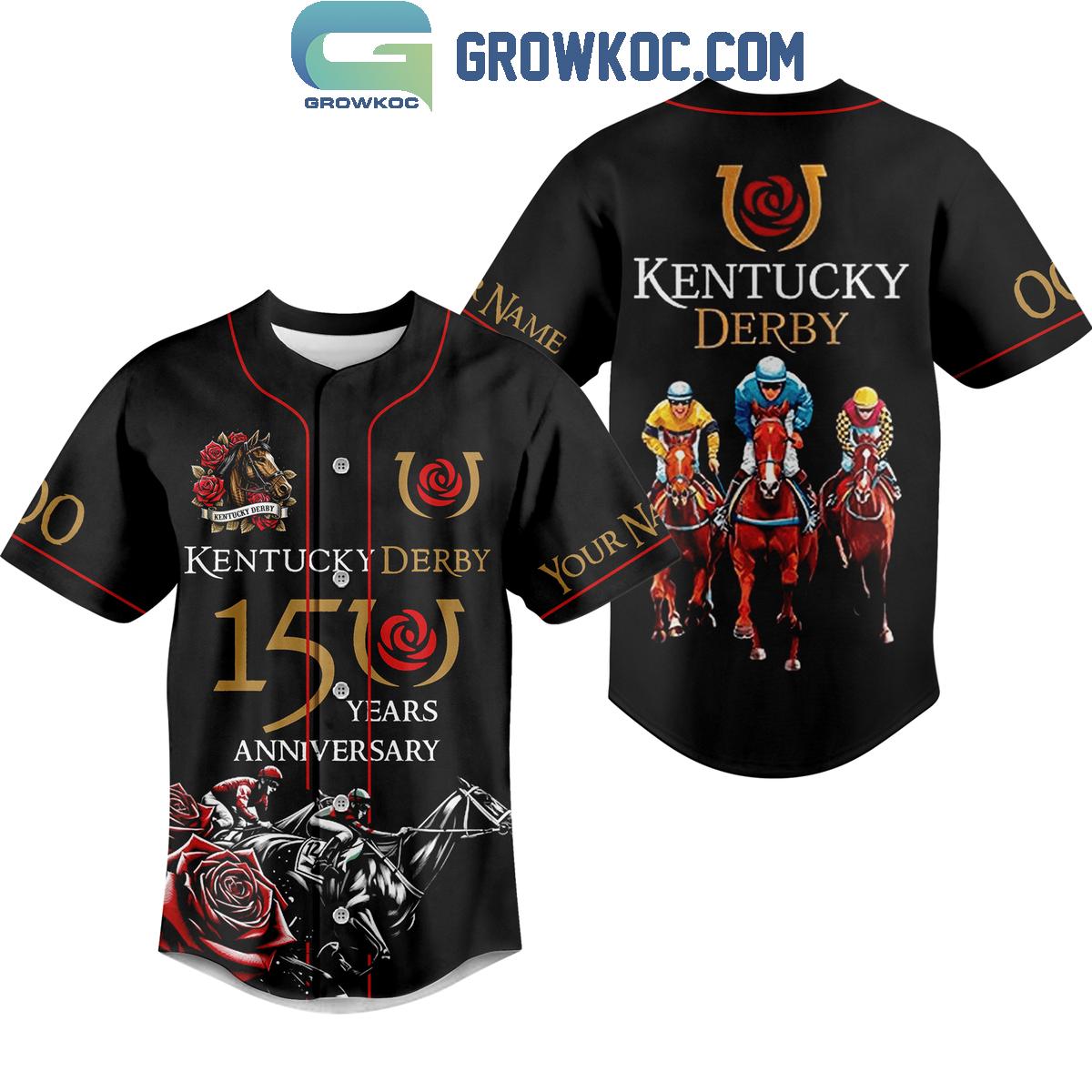 Kentucky Derby 150 Years Of Anniversary Personalized Baseball Jersey Unisex T-shirt, Sweatshirt, Hoodie, Long Sleeve Tee - T-Shirt, Sweatshirt, Hoodie