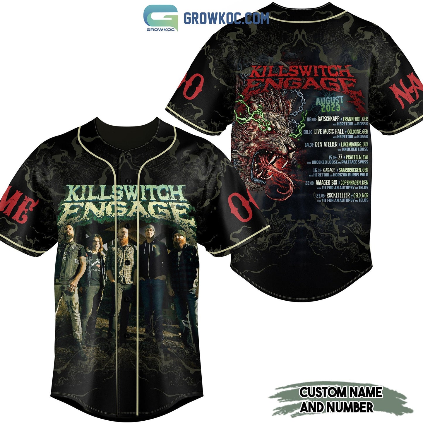 Killswitch Engage 2023 Personalized Baseball Jersey Unisex T-shirt, Sweatshirt, Hoodie, Long Sleeve Tee - T-Shirt, Sweatshirt, Hoodie