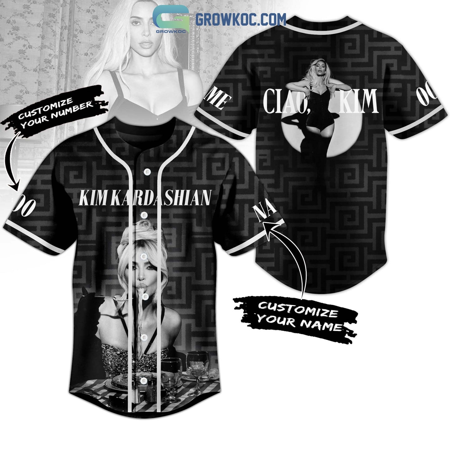 Kim Kardashian Personalized Baseball Jersey Unisex T-shirt, Sweatshirt, Hoodie, Long Sleeve Tee - T-Shirt, Sweatshirt, Hoodie