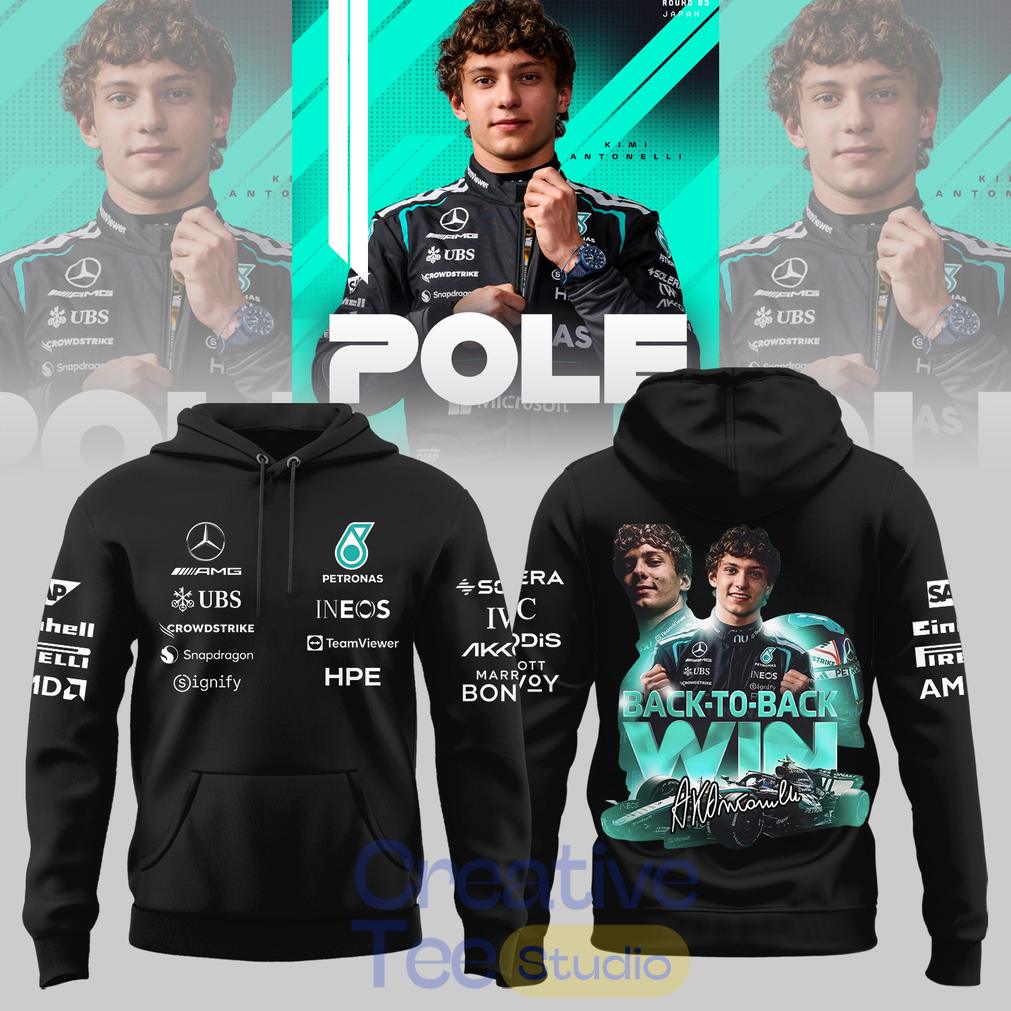 Kimi Antonelli Back-to-Back Pole 2026 Hoodie Unisex T-shirt, Sweatshirt, Hoodie, Long Sleeve Tee - T-Shirt, Sweatshirt, Hoodie