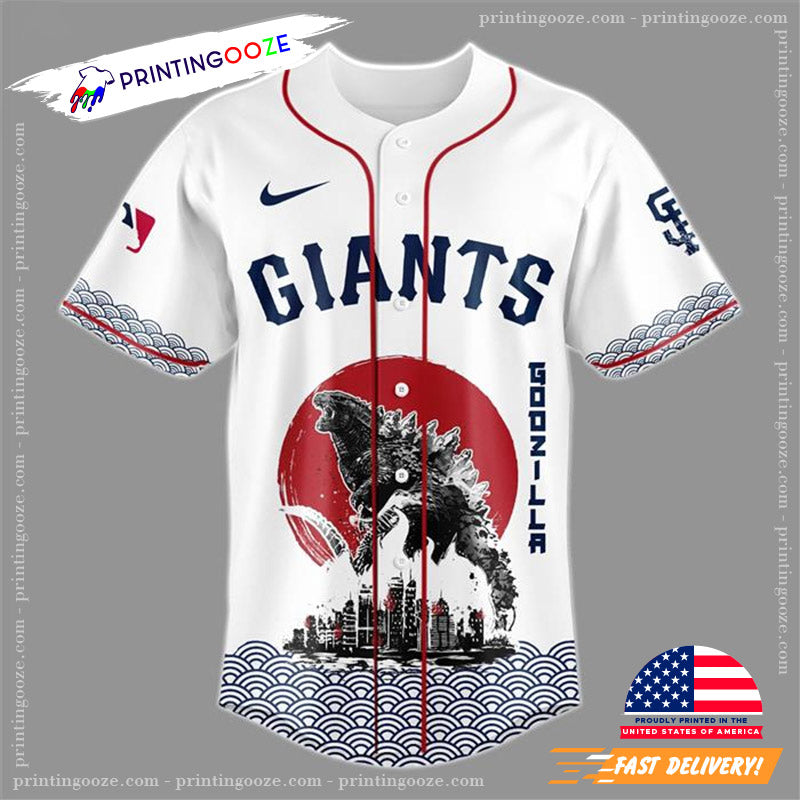 King Of The Monsters Godzilla SF Giants Baseball Jersey Unisex T-shirt, Sweatshirt, Hoodie, Long Sleeve Tee - T-Shirt, Sweatshirt, Hoodie