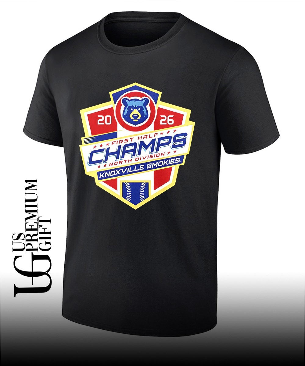 Knoxville Smokies Baseball 2026 First Half Champs North Division T shirt Unisex T-shirt, Sweatshirt, Hoodie, Long Sleeve Tee - T-Shirt, Sweatshirt, Hoodie