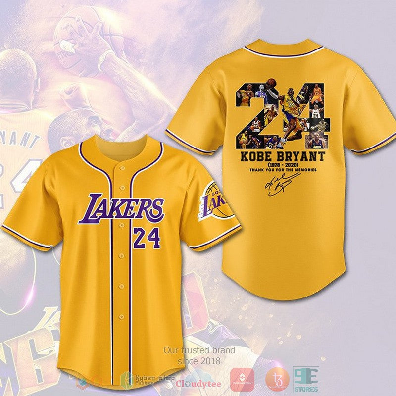 Kobe Bryant 24 Los Angeles Lakers Thank you for the memories Baseball shirt Unisex T-shirt, Sweatshirt, Hoodie, Long Sleeve Tee - T-Shirt, Sweatshirt, Hoodie