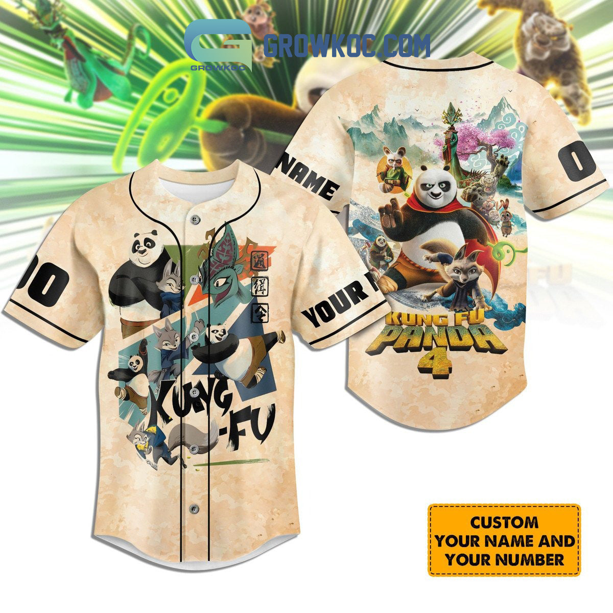 Kung Fu Panda 4 Love Personalized Baseball Jersey Unisex T-shirt, Sweatshirt, Hoodie, Long Sleeve Tee - T-Shirt, Sweatshirt, Hoodie