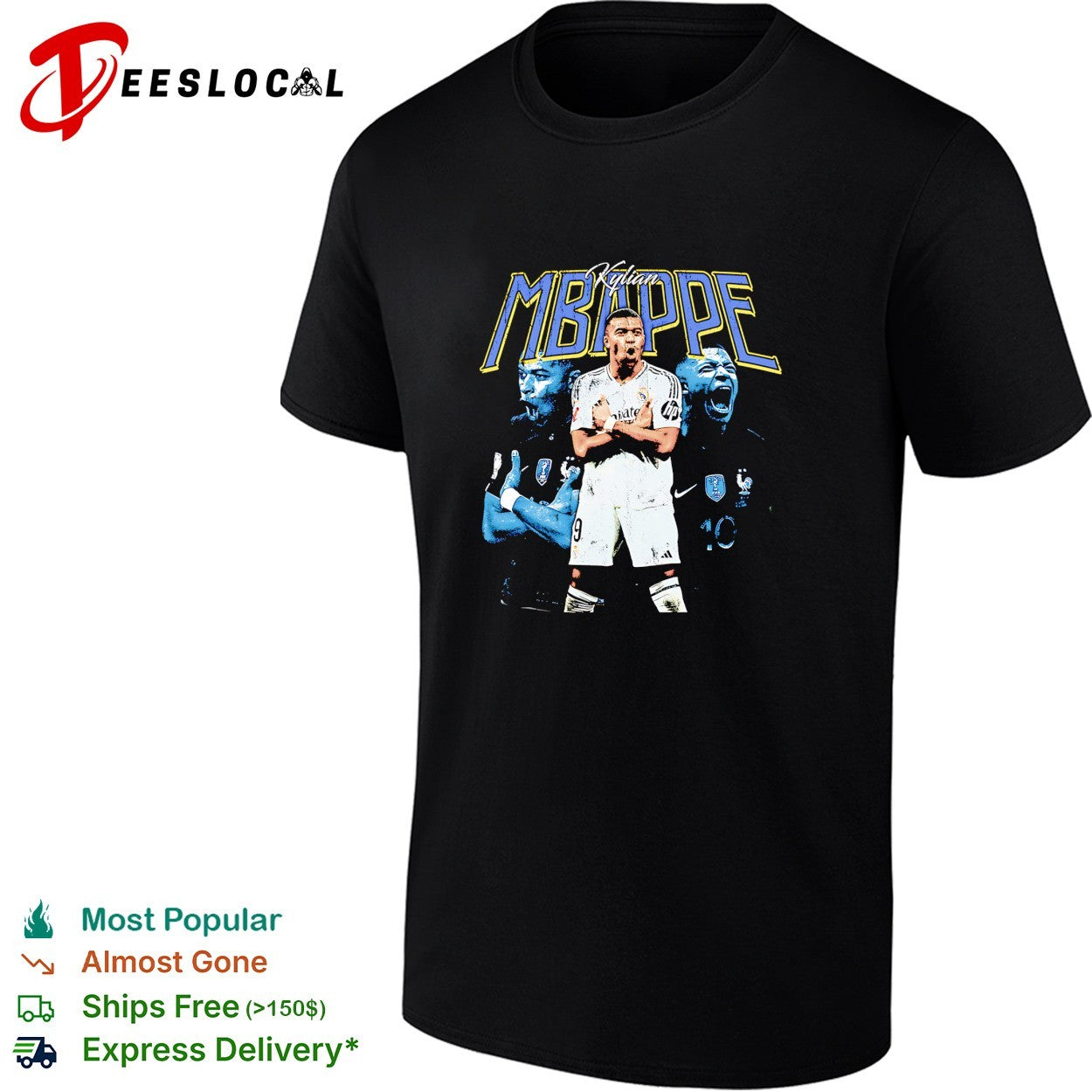 Kylian Mbappe Real Madrid France portrait shirt Unisex T-shirt, Sweatshirt, Hoodie, Long Sleeve Tee - T-Shirt, Sweatshirt, Hoodie