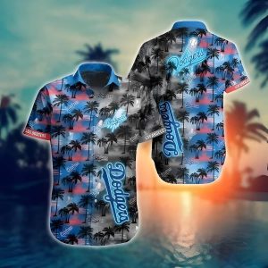 LA Dodgers Hawaiian Shirt Island Pattern All Over Print Unisex T-shirt, Sweatshirt, Hoodie, Long Sleeve Tee - T-Shirt, Sweatshirt, Hoodie