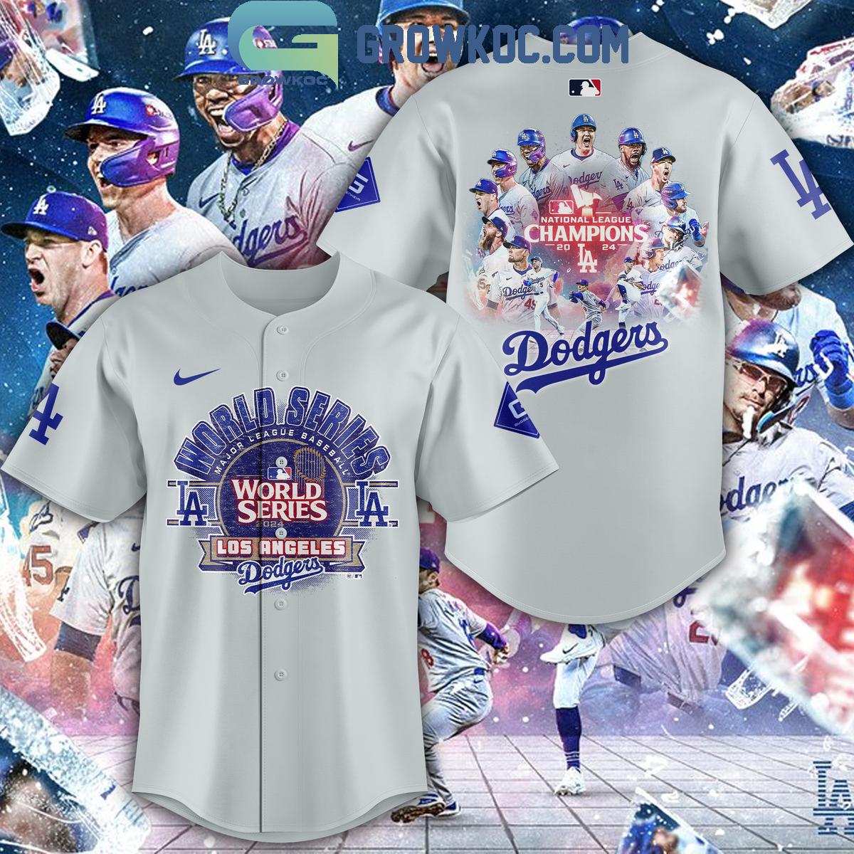 LA Dodgers National League Champs 2024 World Series Baseball Jersey Unisex T-shirt, Sweatshirt, Hoodie, Long Sleeve Tee - T-Shirt, Sweatshirt, Hoodie