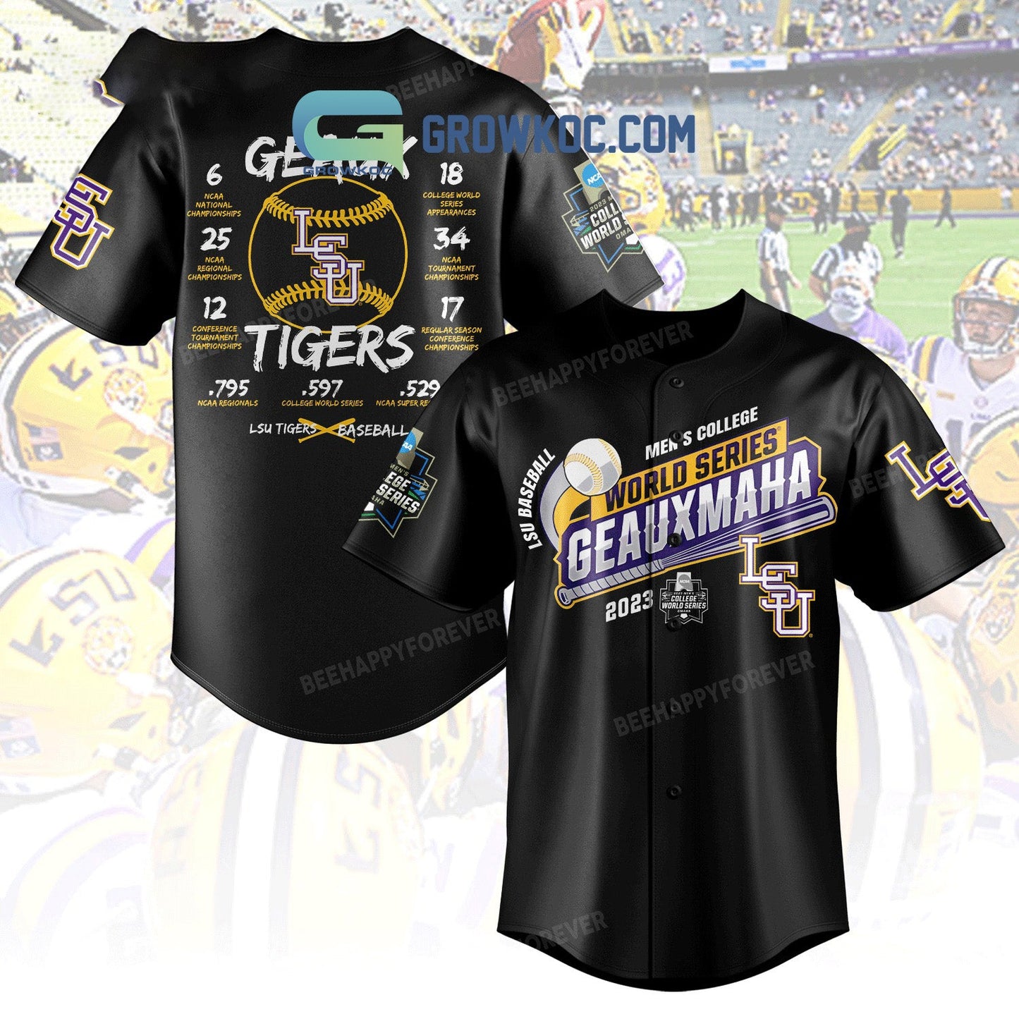 LSU Baseball Mens College World Series Geauxmaha 2023 Baseball Jersey Unisex T-shirt, Sweatshirt, Hoodie, Long Sleeve Tee - T-Shirt, Sweatshirt, Hoodie