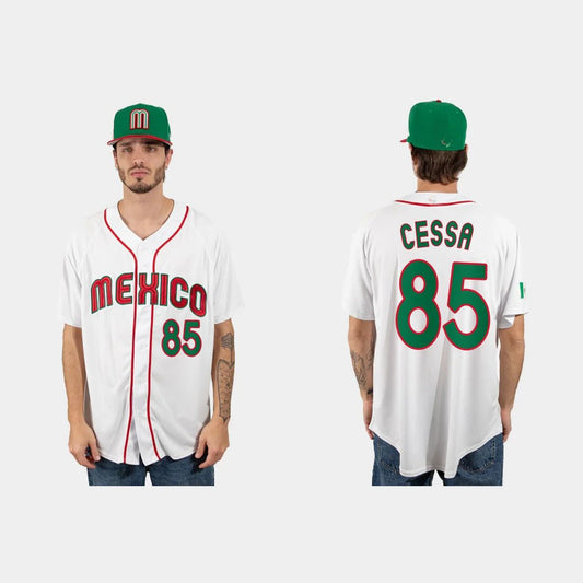 #85 LUIS CESSA MEXICO BASEBALL 2023 WORLD BASEBALL CLASSIC JERSEY ¨C WHITE Stitches Baseball Jerseys baseball jersey product view 1