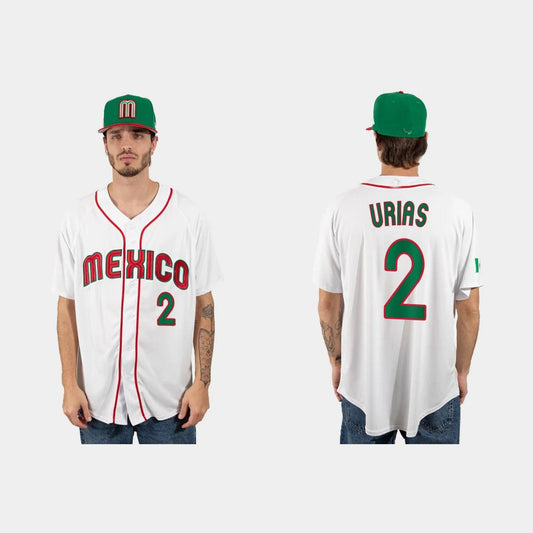 #2 LUIS URIAS MEXICO BASEBALL 2023 WORLD BASEBALL CLASSIC JERSEY ¨C WHITE Stitches Baseball Jerseys baseball jersey product view 1