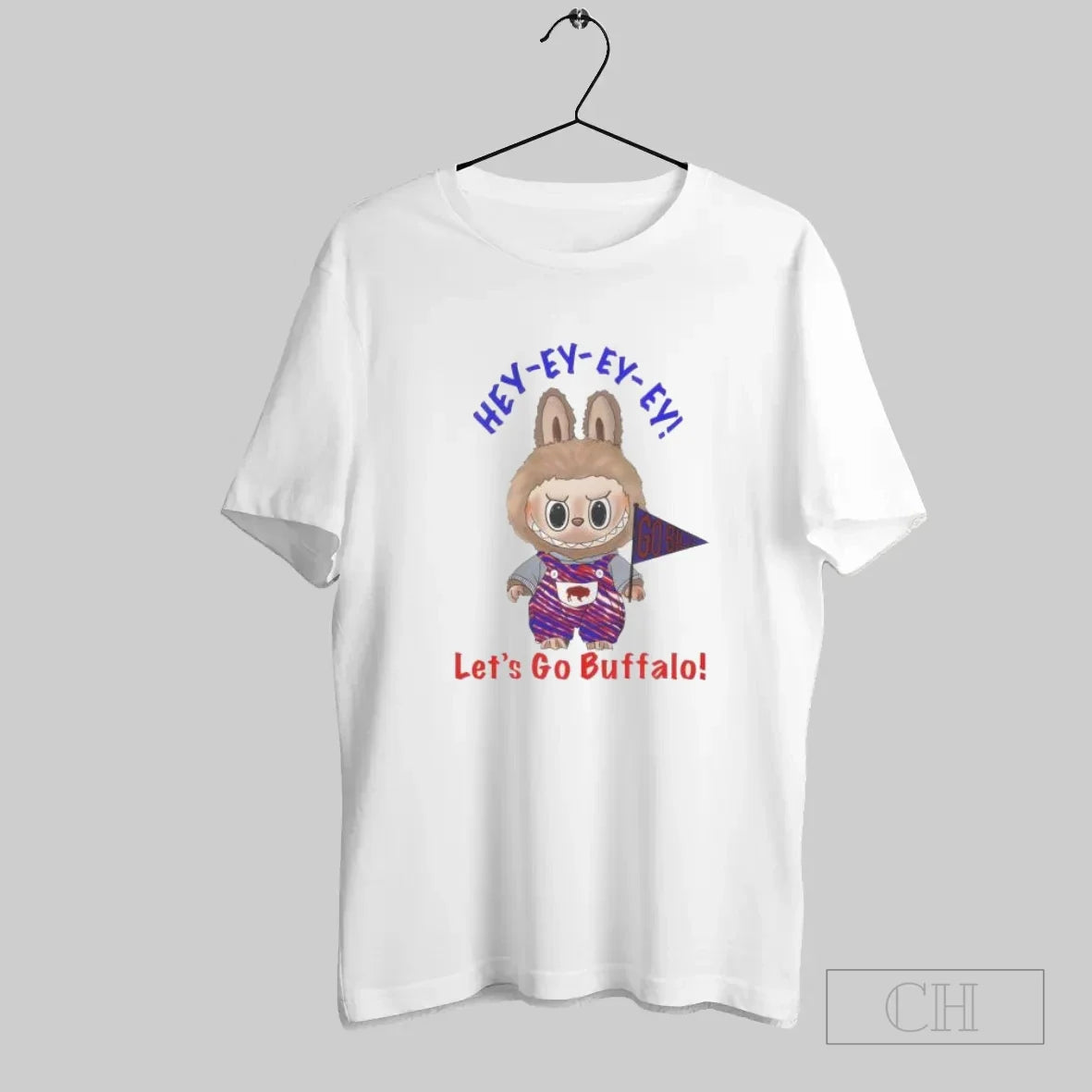 Labubu Holding Go Bill Flag Hey Ey Ey Ey Let_s Go Buffalo T-Shirts, Hoodie, Sweatshirt - T-Shirt, Sweatshirt, Hoodie
