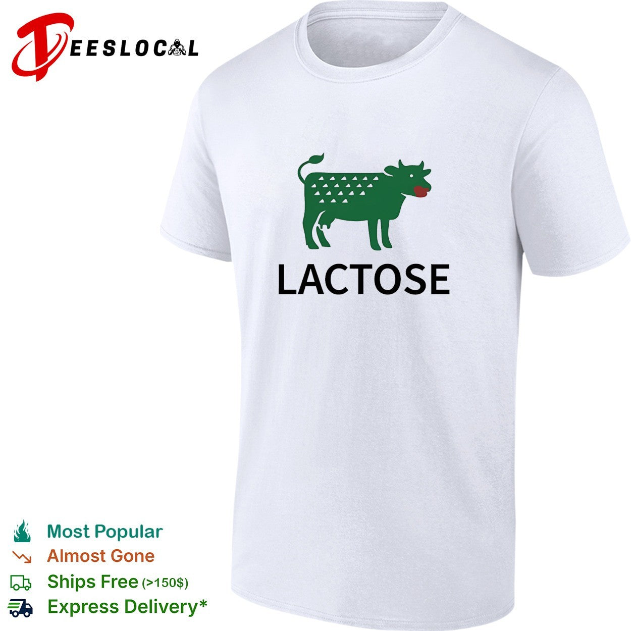Lactose cow shirt Unisex T-shirt, Sweatshirt, Hoodie, Long Sleeve Tee - T-Shirt, Sweatshirt, Hoodie
