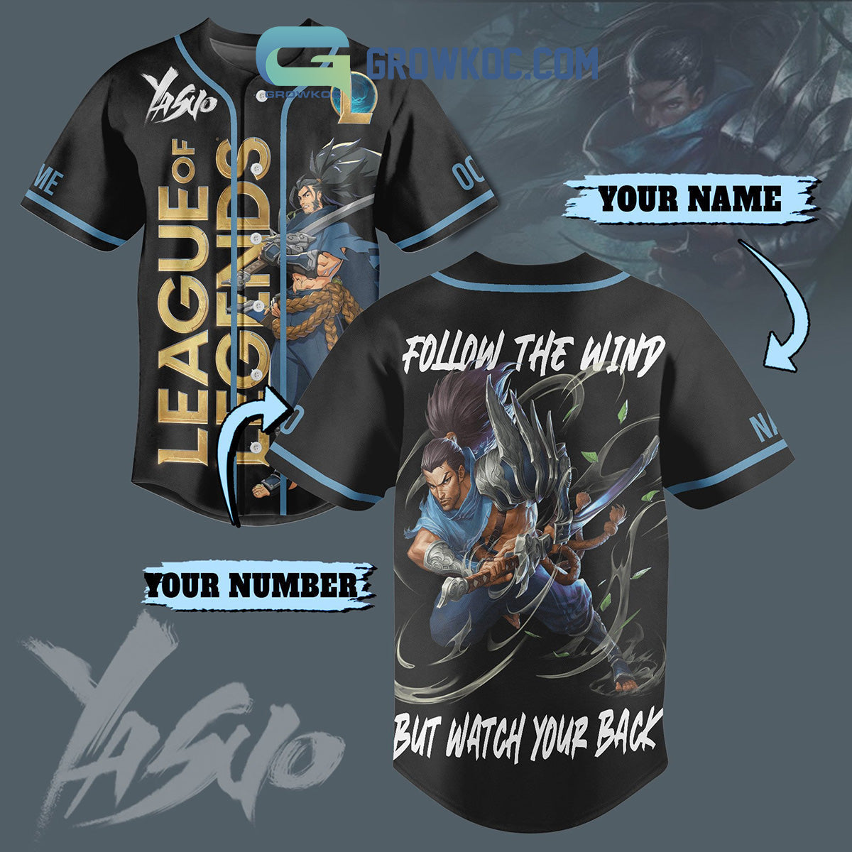 League Of Legends Follow The Wind Personalized Baseball Jersey Unisex T-shirt, Sweatshirt, Hoodie, Long Sleeve Tee - T-Shirt, Sweatshirt, Hoodie