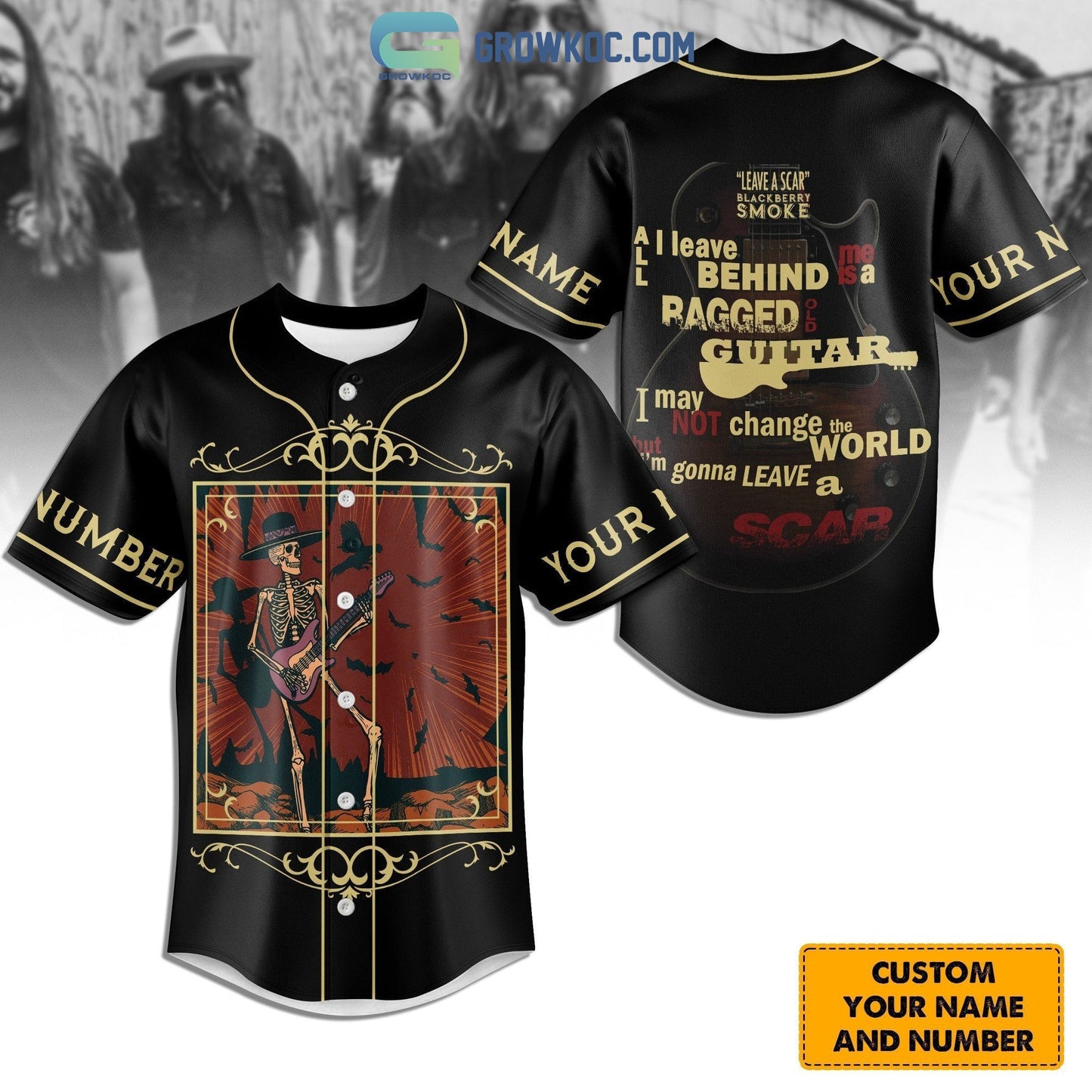 Leave A Scar Blackberry Smoke Personalized Baseball Jersey Unisex T-shirt, Sweatshirt, Hoodie, Long Sleeve Tee - T-Shirt, Sweatshirt, Hoodie