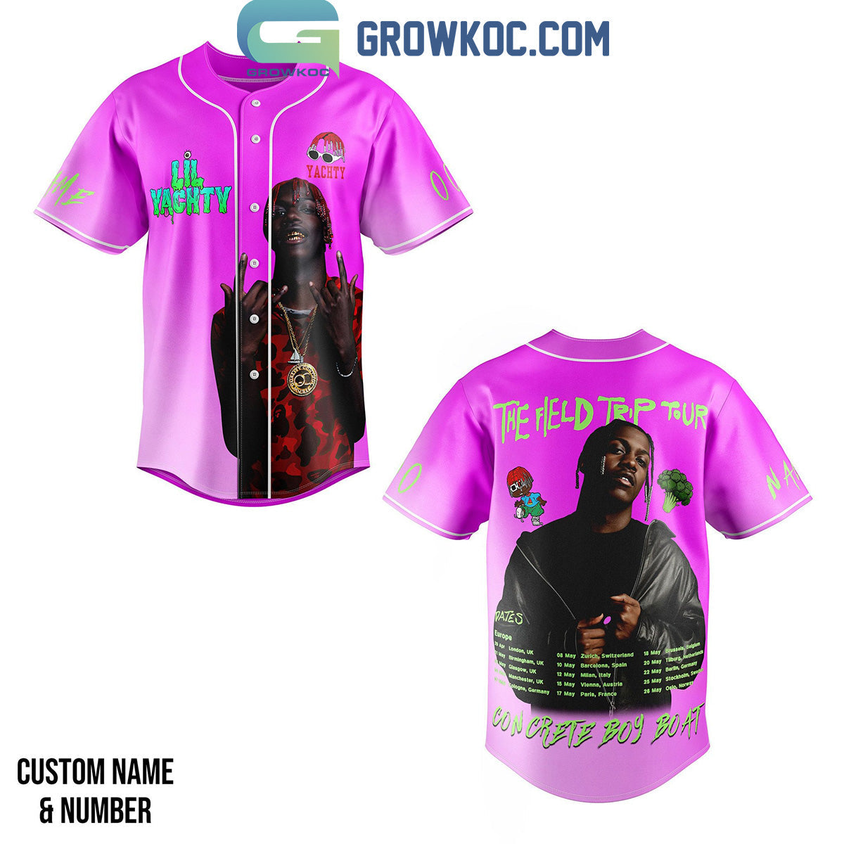 Lil Yachty The Field Trip Tour Concrete Boy Boat 2024 Personalized Baseball Jersey Unisex T-shirt, Sweatshirt, Hoodie, Long Sleeve Tee - T-Shirt, Sweatshirt, Hoodie