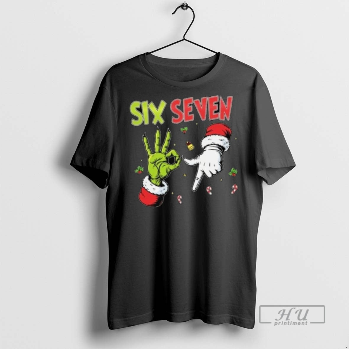 Limited Grinch Santa Hands Six Seven 2025 Long Sleve T-Shirts, Hoodie, Sweatshirt - T-Shirt, Sweatshirt, Hoodie