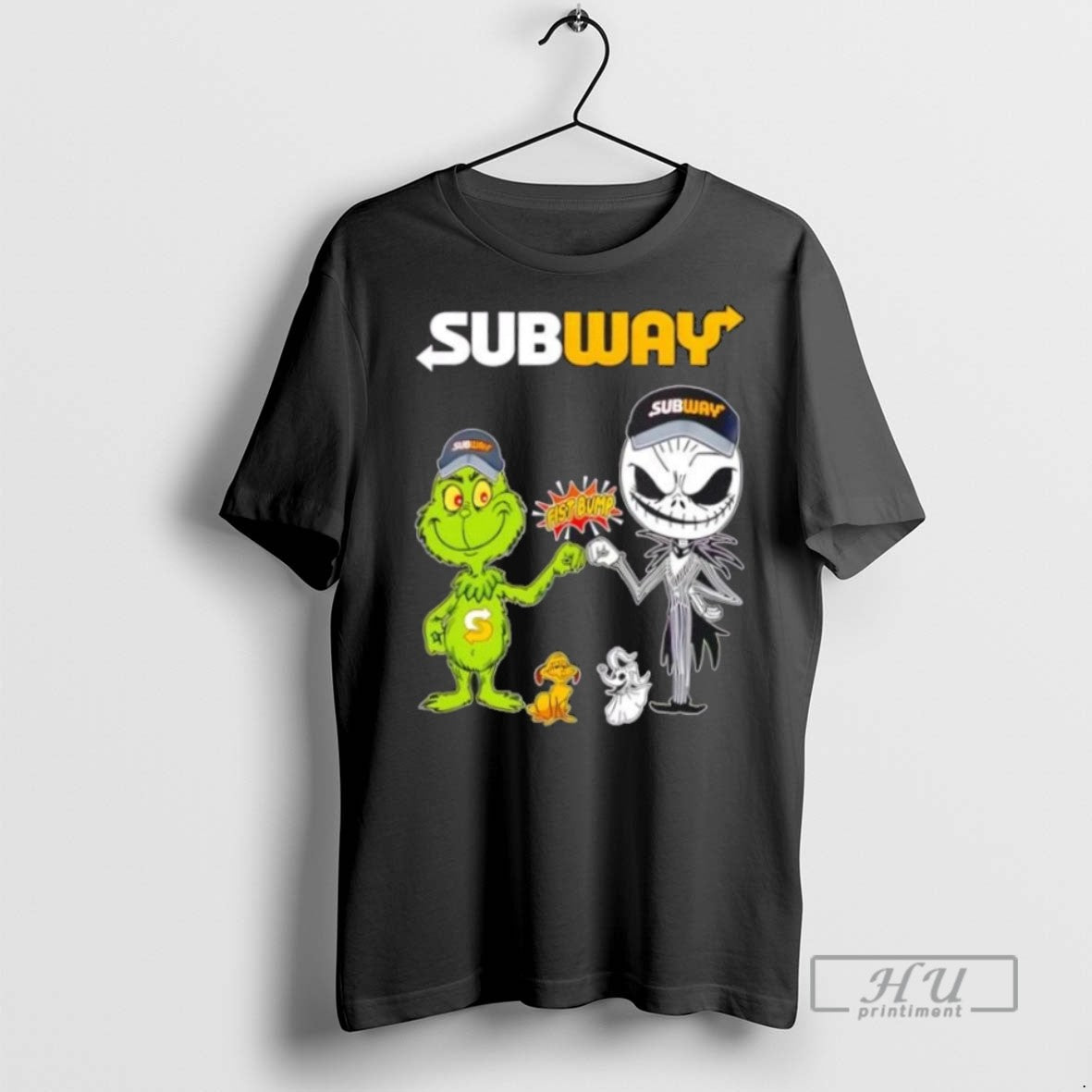 Limited Subway X Grinch Jack Skellington Fist Bump Uniwilling Friends T-Shirts, Hoodie, Sweatshirt - T-Shirt, Sweatshirt, Hoodie