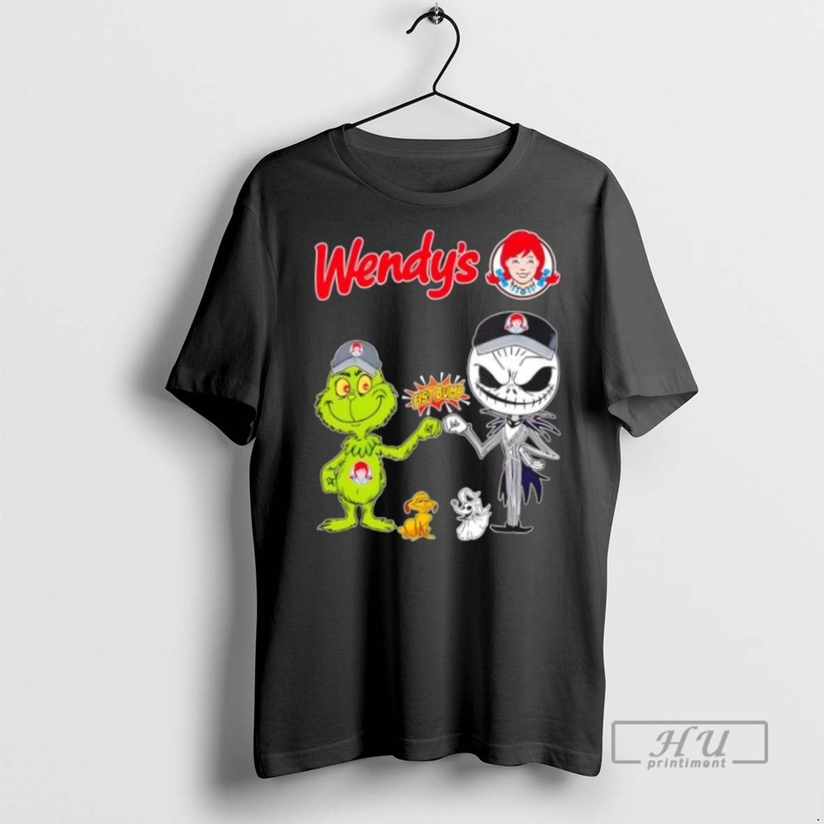 Limited Wendys X Grinch Jack Skellington Fist Bump Uniwilling Friends T-Shirts, Hoodie, Sweatshirt - T-Shirt, Sweatshirt, Hoodie