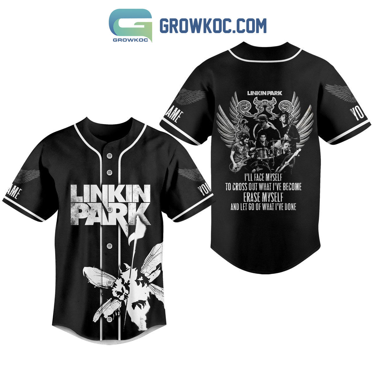 Linkin Park Ill Face My Self To Cross Out What Ive Become Erase Myself Personalized Baseball Jersey - T-Shirt, Sweatshirt, Hoodie