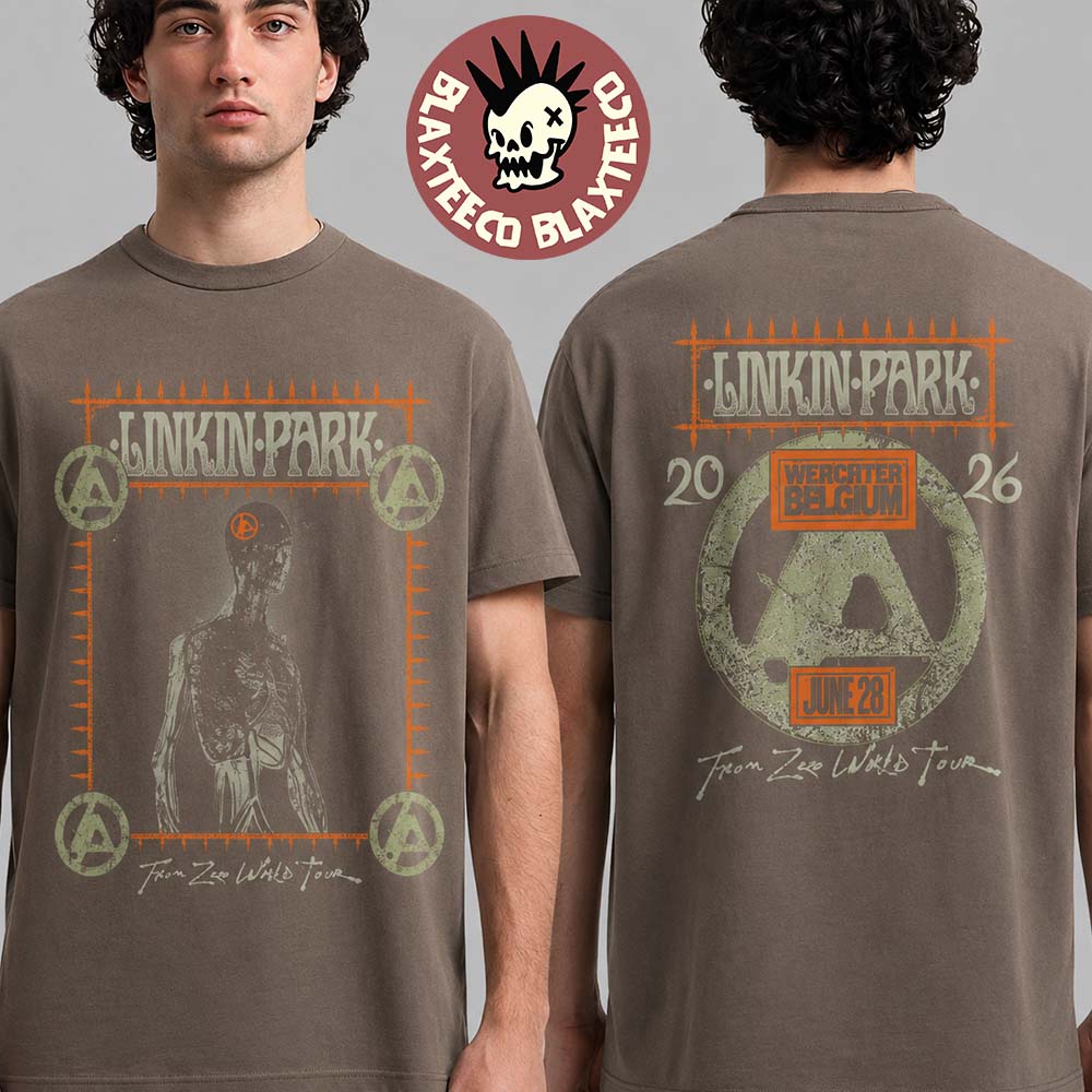 Linkin Park Werchter Belgium 2026 From Zero City Specific Merch Tee At Werchter Parklife On June 28 2026 Brown T-Shirt - T-Shirt, Sweatshirt, Hoodie