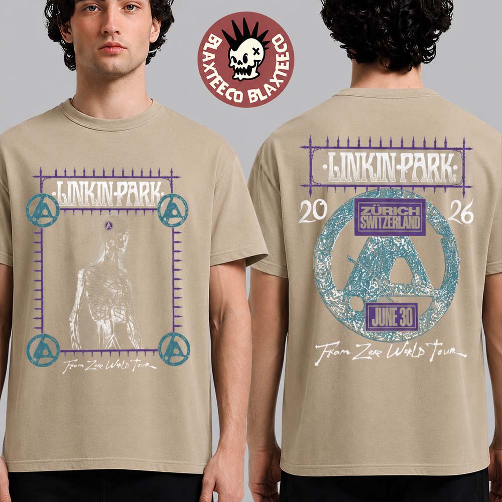 Linkin Park Zurich Switzerland 2026 Specific City T-Shirt At Stadion Letzigrund On June 30 2026 Sand T-Shirt - T-Shirt, Sweatshirt, Hoodie
