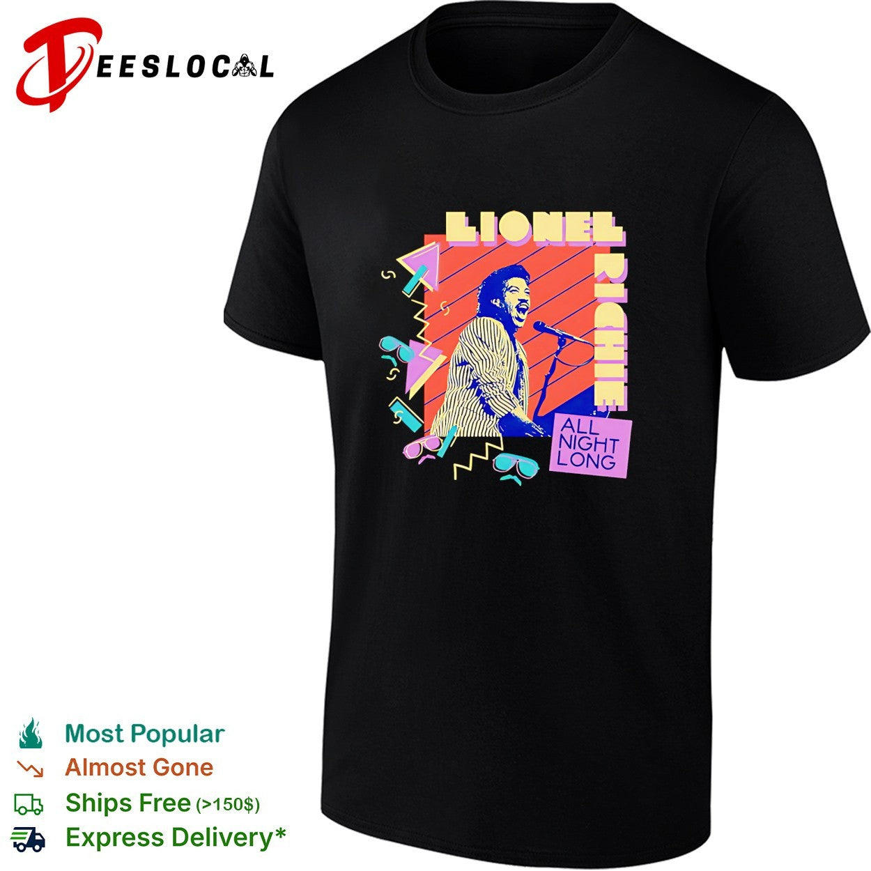 Lionel Richie all night long retro shirt Unisex T-shirt, Sweatshirt, Hoodie, Long Sleeve Tee - T-Shirt, Sweatshirt, Hoodie
