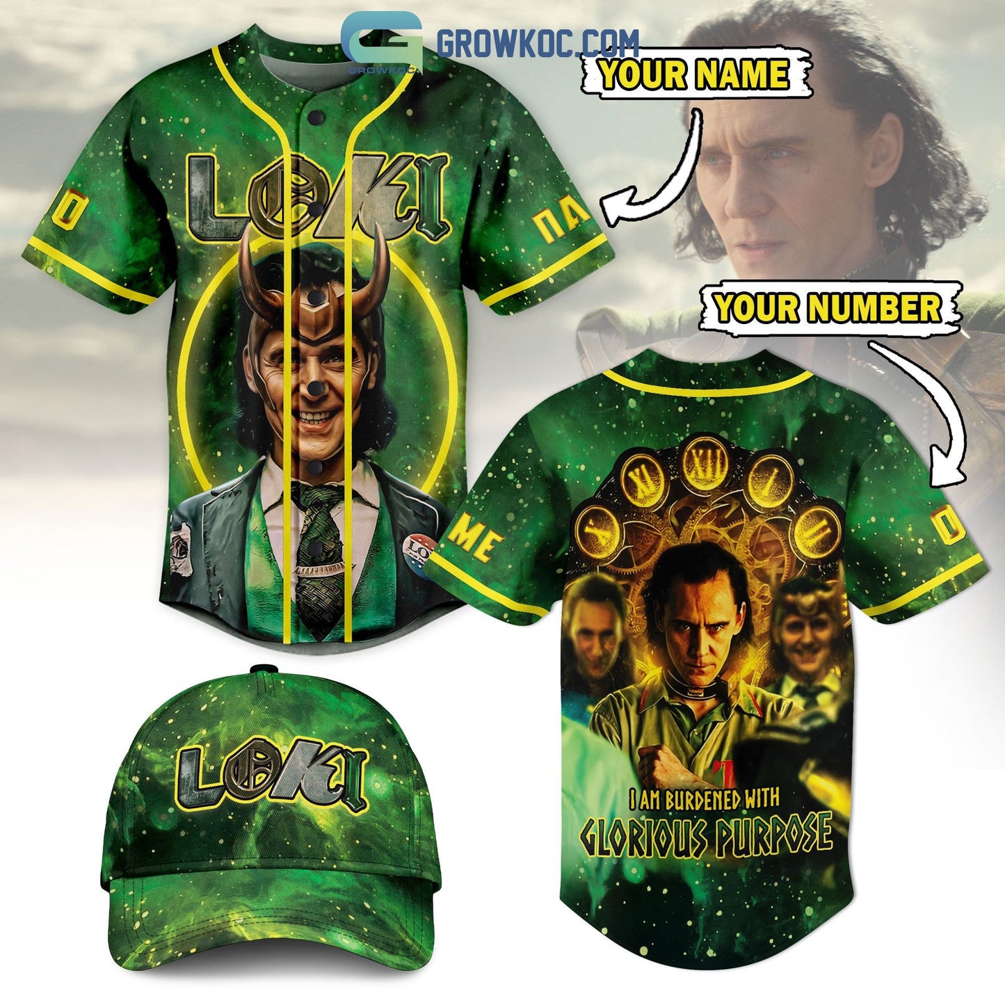Loki I am Burdened With Glorious Purpose Personalized Baseball Jersey Unisex T-shirt, Sweatshirt, Hoodie, Long Sleeve Tee - T-Shirt, Sweatshirt, Hoodie