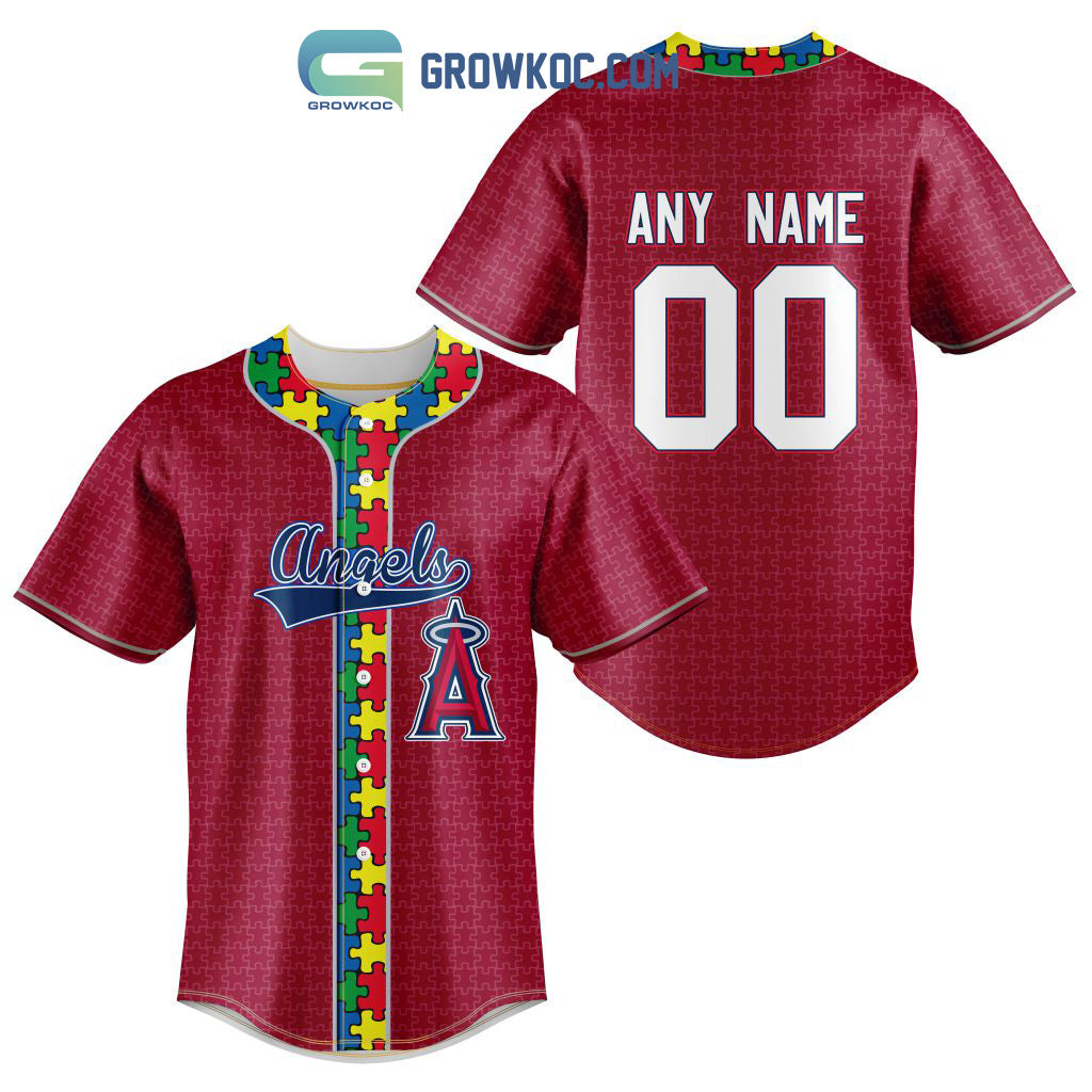 Los Angeles Angels Of Anaheim MLB Fearless Against Autism Personalized Baseball Jersey Unisex T-shirt, Sweatshirt, Hoodie, Long Sleeve Tee - T-Shirt, Sweatshirt, Hoodie