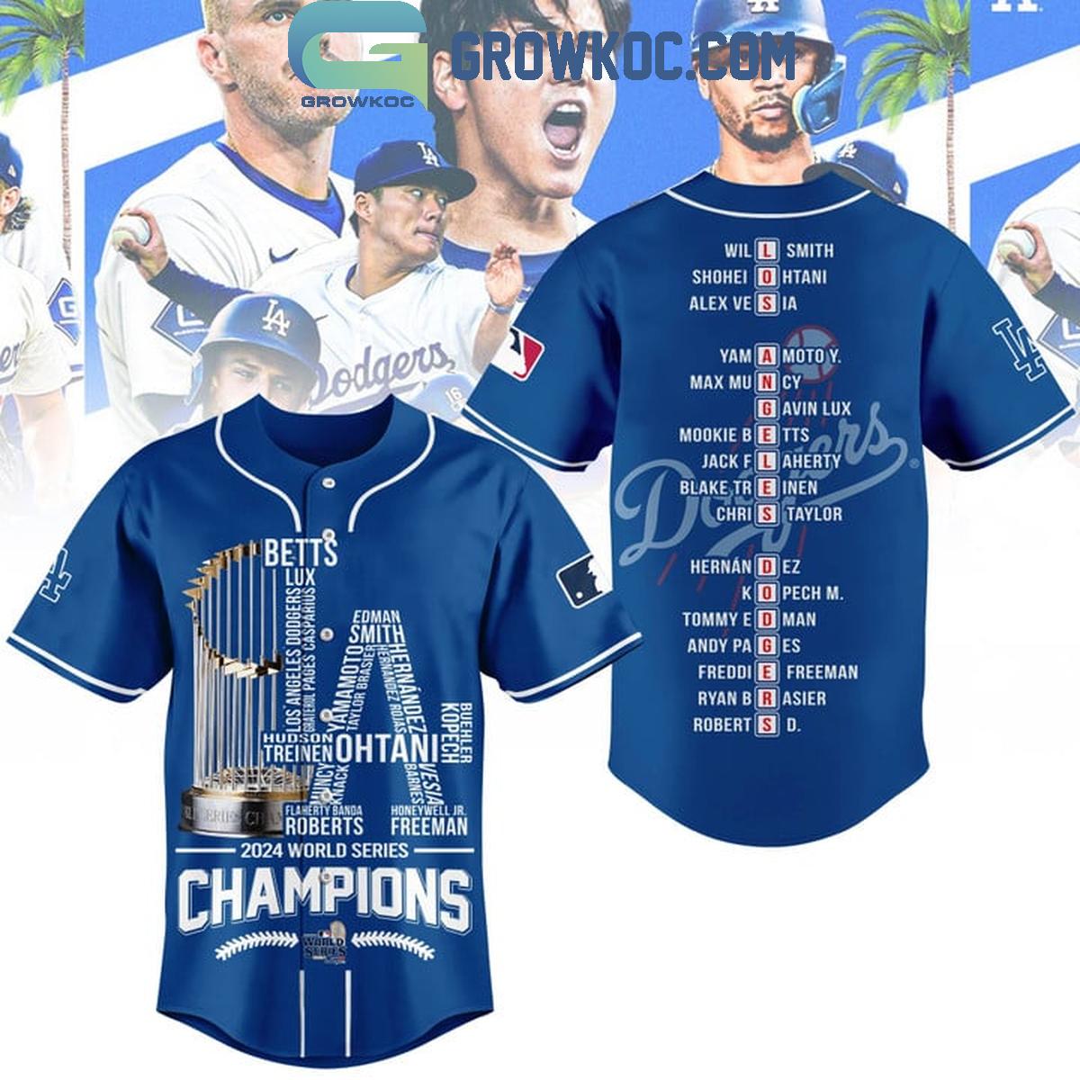 Los Angeles Dodgers 2024 Champions World Series Showtime Baseball Jersey Unisex T-shirt, Sweatshirt, Hoodie, Long Sleeve Tee - T-Shirt, Sweatshirt, Hoodie