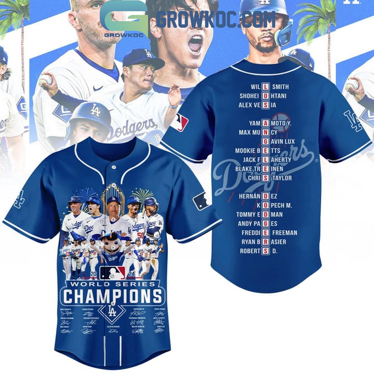 Los Angeles Dodgers 2024 Champions World Series We Are LA Baseball Jersey Unisex T-shirt, Sweatshirt, Hoodie, Long Sleeve Tee - T-Shirt, Sweatshirt, Hoodie