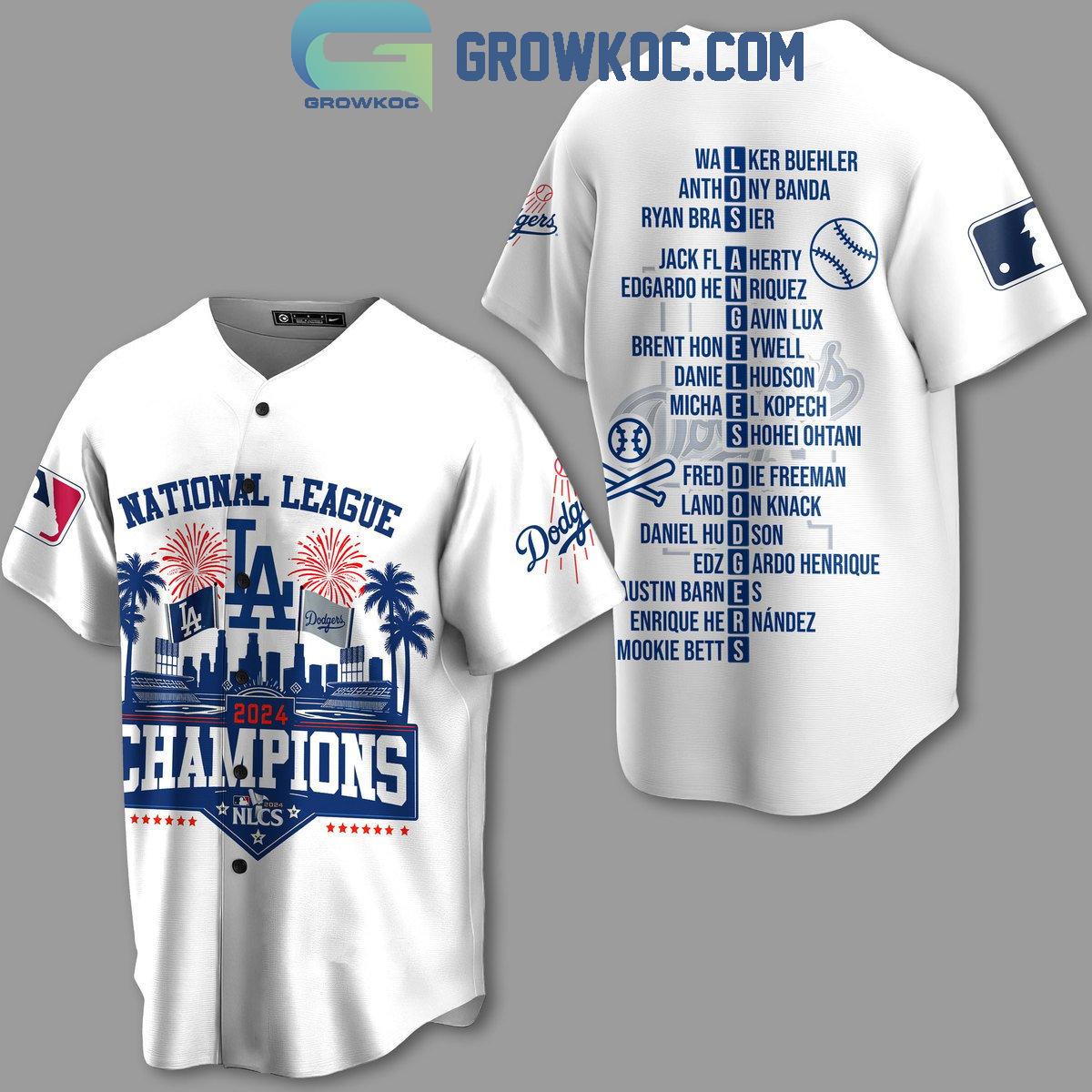Los Angeles Dodgers 2024 National League Champions Victory Baseball Jersey Unisex T-shirt, Sweatshirt, Hoodie, Long Sleeve Tee - T-Shirt, Sweatshirt, Hoodie