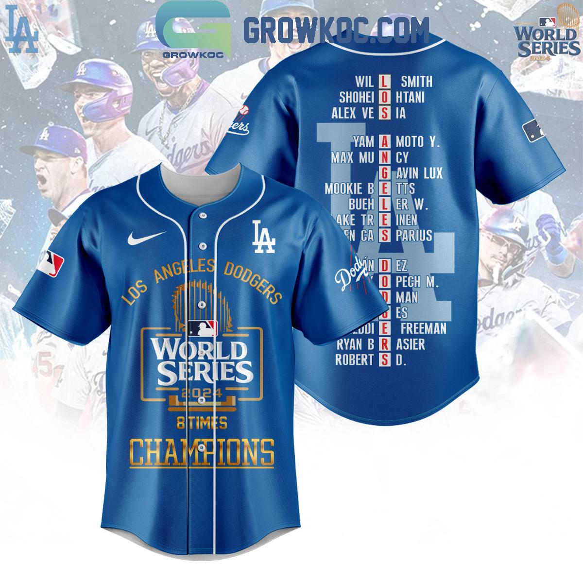 Los Angeles Dodgers 2024 World Series Champions 8 Times Puzzle Name Baseball Jersey Unisex T-shirt, Sweatshirt, Hoodie, Long Sleeve Tee - T-Shirt, Sweatshirt, Hoodie