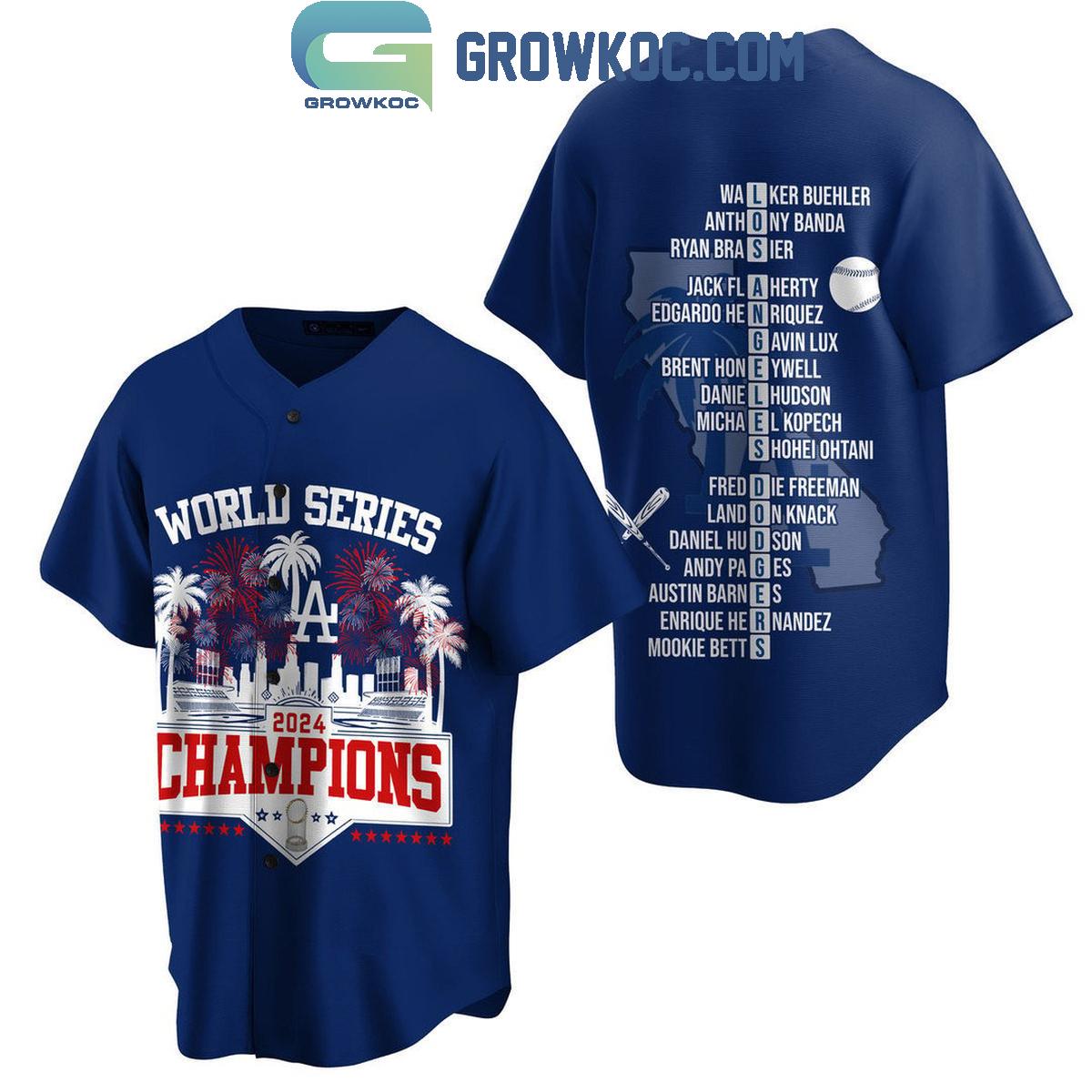 Los Angeles Dodgers All Player Name World Series 2024 Champions Baseball Jersey Unisex T-shirt, Sweatshirt, Hoodie, Long Sleeve Tee - T-Shirt, Sweatshirt, Hoodie