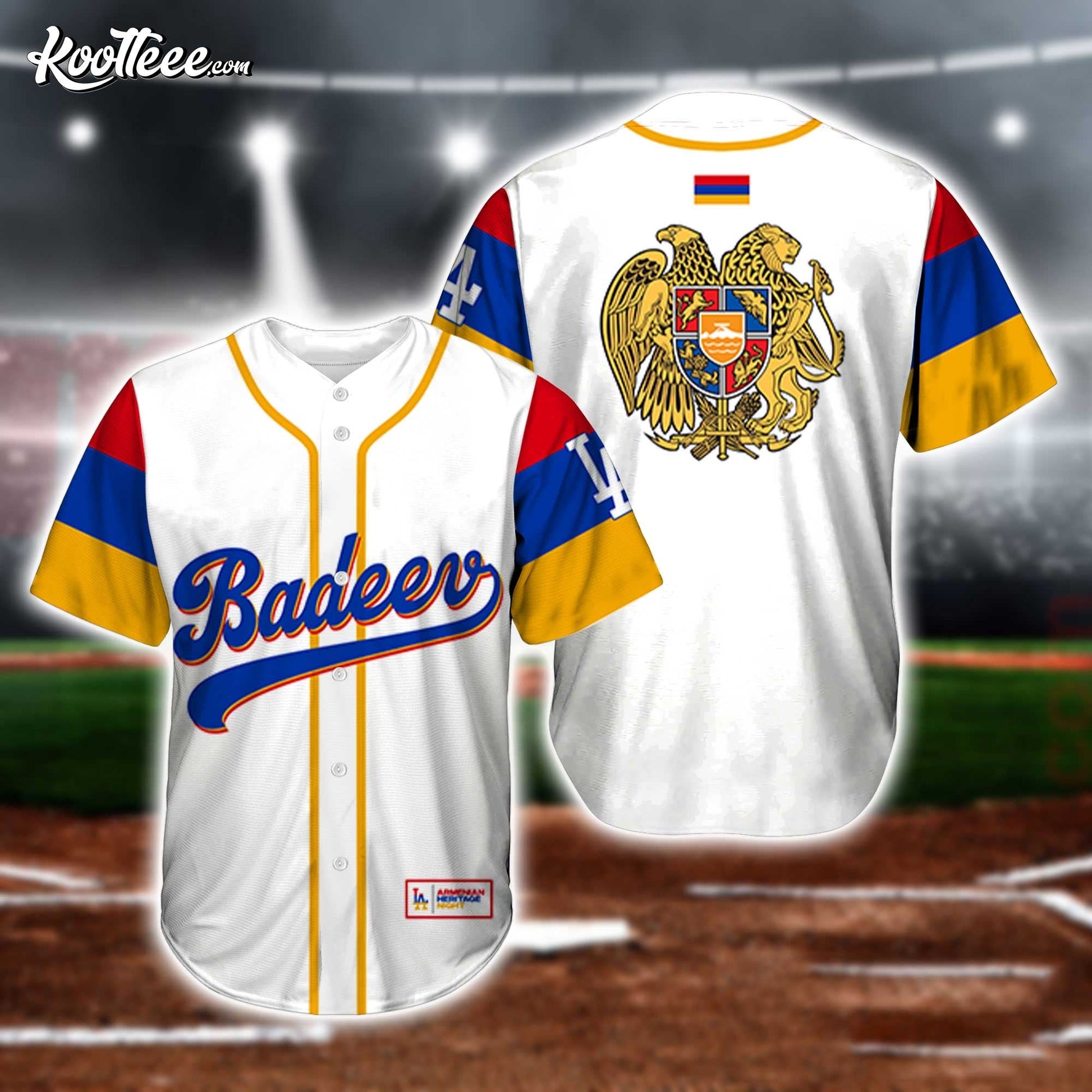Los Angeles Dodgers Badeev Armenian Heritage Baseball Jersey Unisex T-shirt, Sweatshirt, Hoodie, Long Sleeve Tee - T-Shirt, Sweatshirt, Hoodie