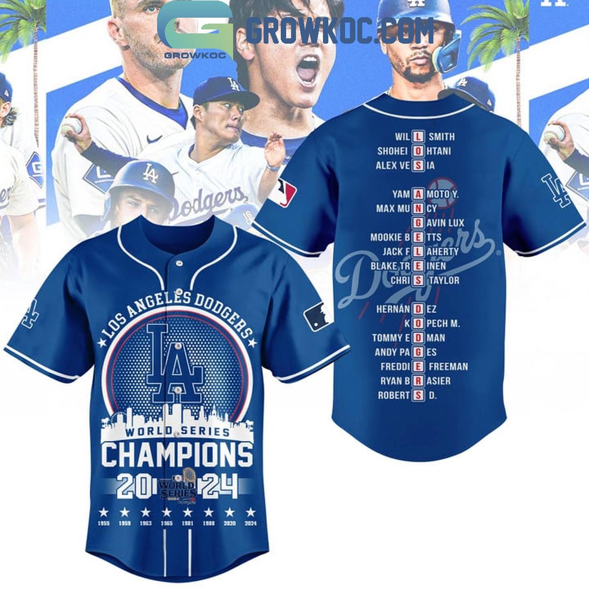 Los Angeles Dodgers Champions World Series 2024 Go Dodgers Fan Baseball Jersey Unisex T-shirt, Sweatshirt, Hoodie, Long Sleeve Tee - T-Shirt, Sweatshirt, Hoodie