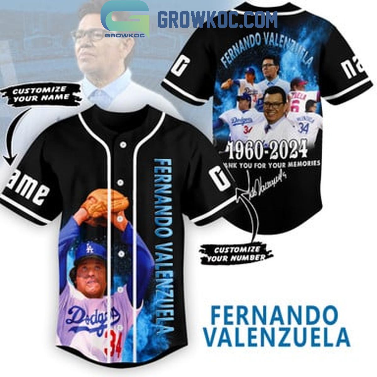 Los Angeles Dodgers Fernando Valenzuela 1960-2024 Thank You Baseball Jersey Unisex T-shirt, Sweatshirt, Hoodie, Long Sleeve Tee - T-Shirt, Sweatshirt, Hoodie