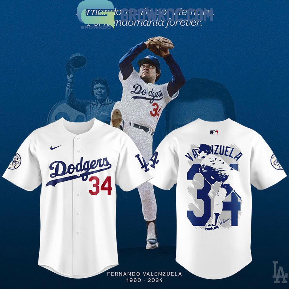 Los Angeles Dodgers Fernando Valenzuela Forever No. 34 Baseball Jersey Unisex T-shirt, Sweatshirt, Hoodie, Long Sleeve Tee - T-Shirt, Sweatshirt, Hoodie