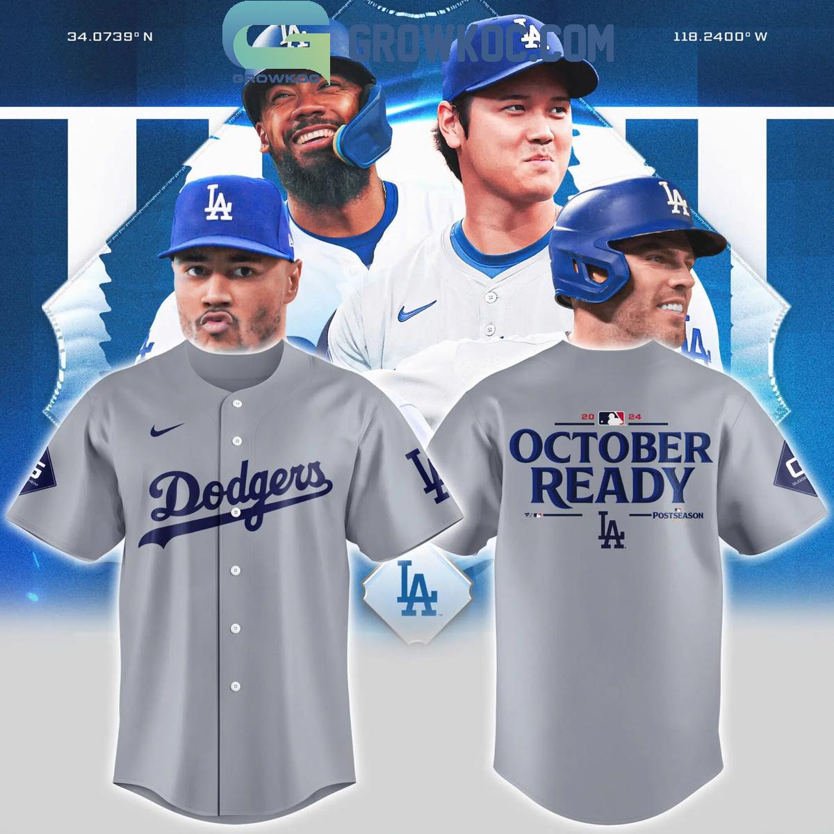 Los Angeles Dodgers Grey Version October Ready 2024 Baseball Jersey Unisex T-shirt, Sweatshirt, Hoodie, Long Sleeve Tee - T-Shirt, Sweatshirt, Hoodie