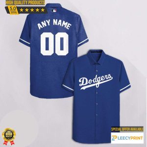 Los Angeles Dodgers Logo Hawaiian Shirt, Cheap Men Dodgers Baseball Apparel Custom Name Shirt, MLB Hawaiian Shirt - T-Shirt, Sweatshirt, Hoodie