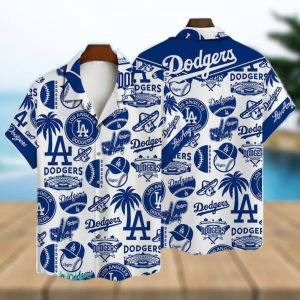 Los Angeles Dodgers MLB Logo Pattern Summer 3D Hawaiian Shirt, LA Dodgers Hawaiian Shirt Unisex T-shirt, Sweatshirt, Hoodie, Long Sleeve Tee - T-Shirt, Sweatshirt, Hoodie