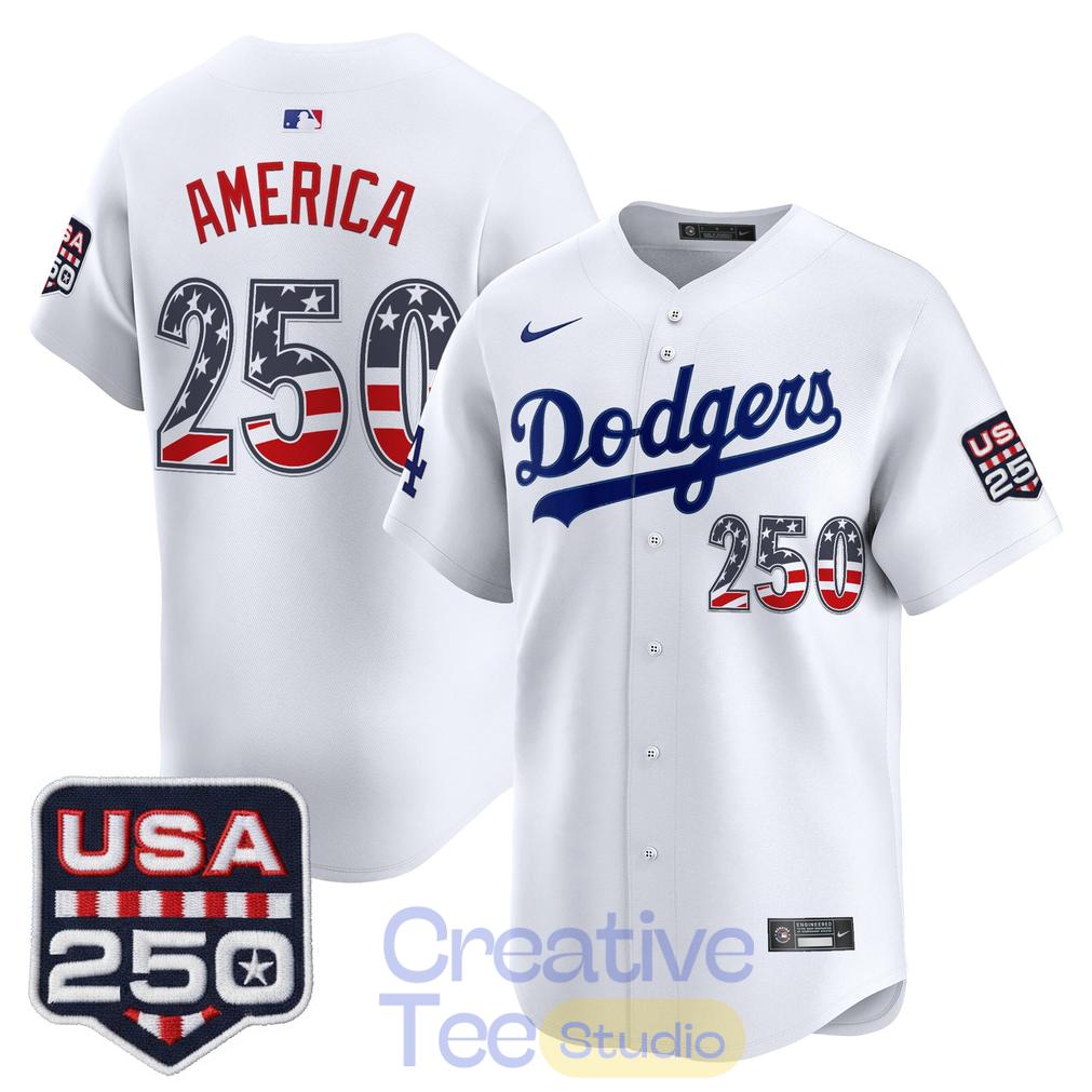Los Angeles Dodgers USA 250 Fourth of July Special Jersey Unisex T-shirt, Sweatshirt, Hoodie, Long Sleeve Tee - T-Shirt, Sweatshirt, Hoodie
