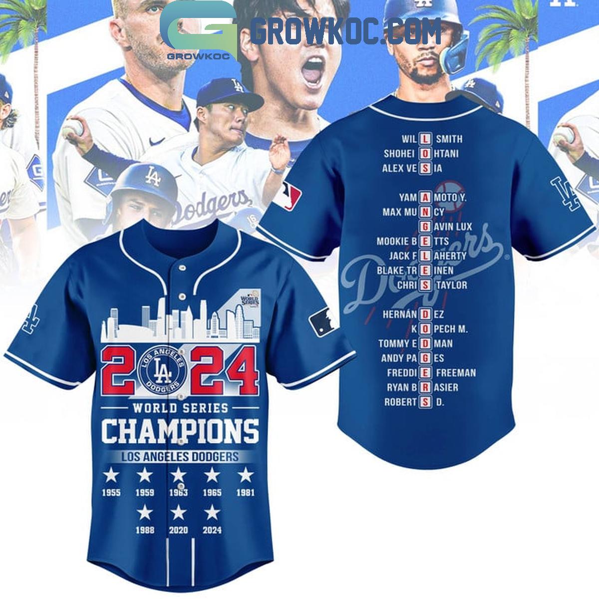 Los Angeles Dodgers World Series 2024 Champions Lets Celebrate Baseball Jersey Unisex T-shirt, Sweatshirt, Hoodie, Long Sleeve Tee - T-Shirt, Sweatshirt, Hoodie