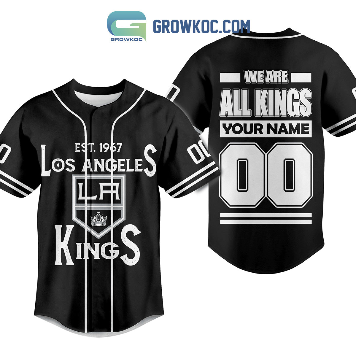 Los Angeles Kings LA Est 1967 Personalized Baseball Jersey Unisex T-shirt, Sweatshirt, Hoodie, Long Sleeve Tee - T-Shirt, Sweatshirt, Hoodie